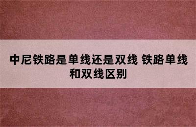 中尼铁路是单线还是双线 铁路单线和双线区别